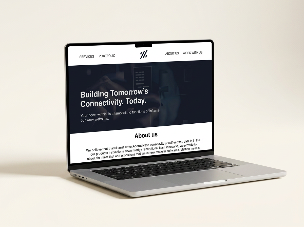 Nexify consultancy website shown on a laptop